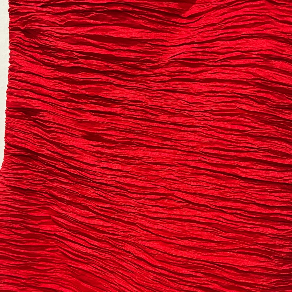 Vintage Elegant Red One-Shoulder Dress - Picture 3 of 5